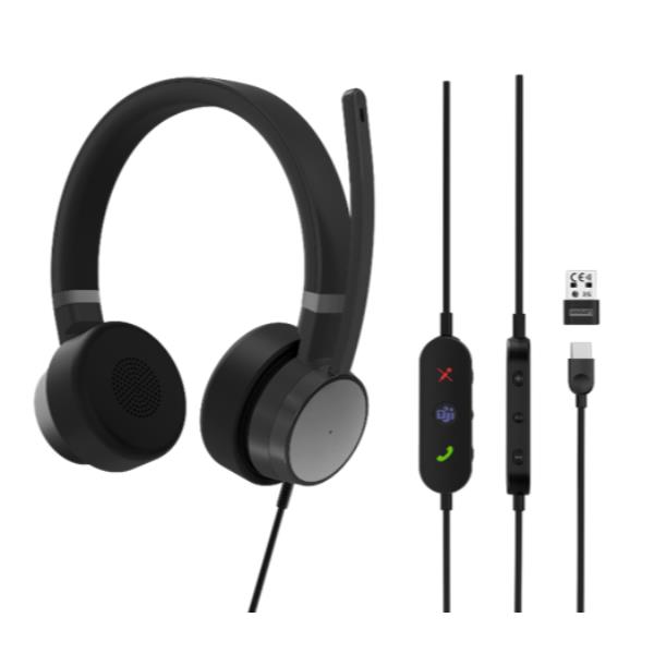 Cuffie Professionali Lenovo Wired ANC con Microfono USB-C Nero - immagine 3