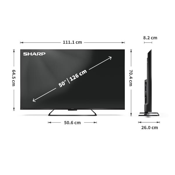 TV Sharp 50" 4K UHD QLED 144Hz Google TV Smart - immagine 7
