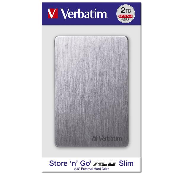 HDD Esterno Verbatim Store 'n' Go ALU Slim 2TB USB 3.2 Gen 1 - immagine 5