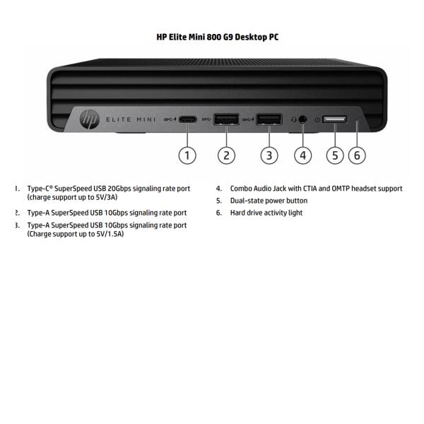Mini PC HP Elite Mini 800 G9 i5-14500 16GB 512GB SSD Win11 Pro - immagine 2