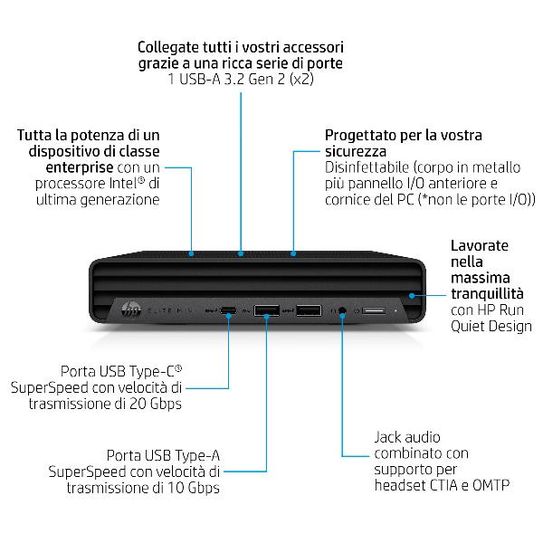 Mini PC HP Elite 800 G9 i7-14700 16GB 512GB SSD Win11 Pro - immagine 2