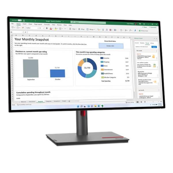 Monitor Lenovo ThinkVision P27h-30 27" 2K IPS Pivot - immagine 4