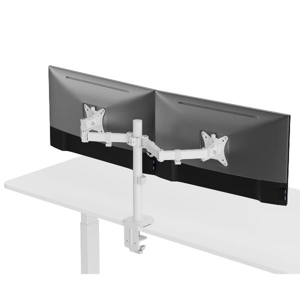 Staffa Doppio Monitor Equip Articolata da Scrivania 17"-32" Bianca - immagine 2