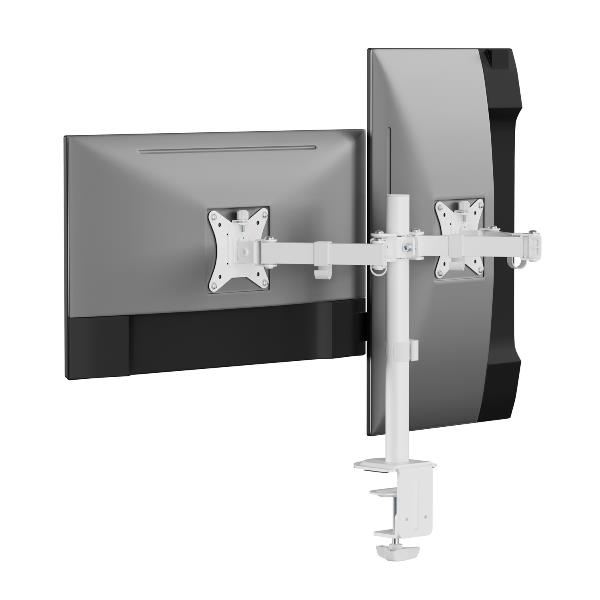 Staffa Doppio Monitor Equip Articolata da Scrivania 17"-32" Bianca - immagine 7