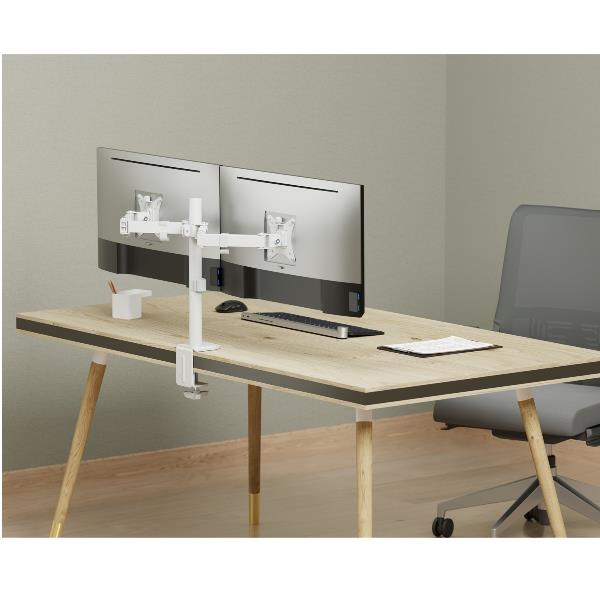 Staffa Doppio Monitor Equip Articolata da Scrivania 17"-32" Bianca - immagine 8