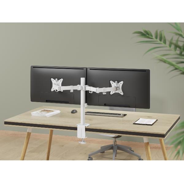 Staffa Doppio Monitor Equip Articolata da Scrivania 17"-32" Bianca - immagine 9