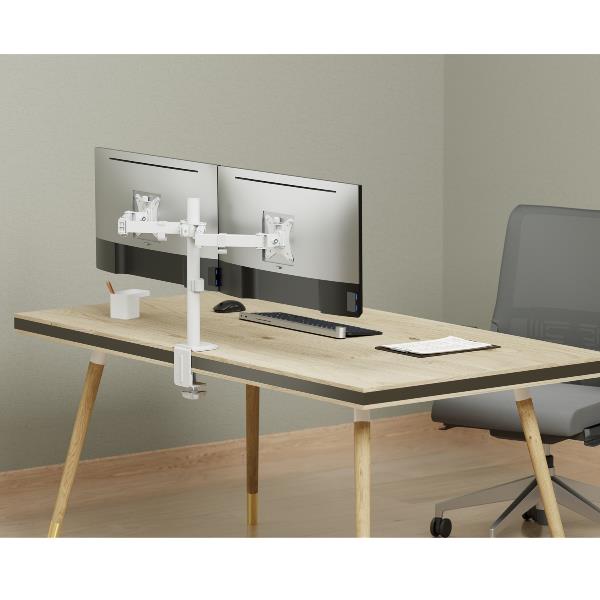 Staffa Doppio Monitor Equip Articolata da Scrivania 17"-32" Bianca - immagine 10