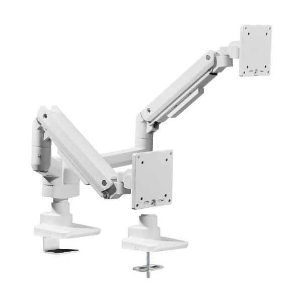 Staffa Doppio Monitor Equip 17"-35" Pan & Tilt da Scrivania Bianco - immagine 8