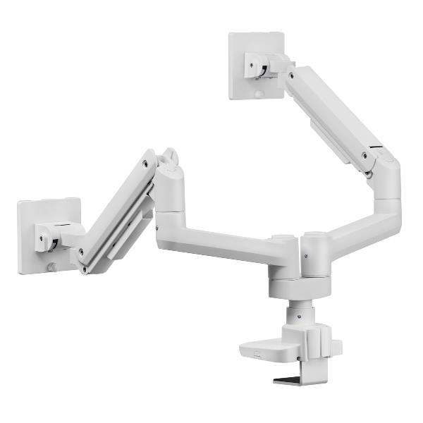 Staffa Doppio Monitor Equip 17"-35" Pan & Tilt da Scrivania Bianco - immagine 10