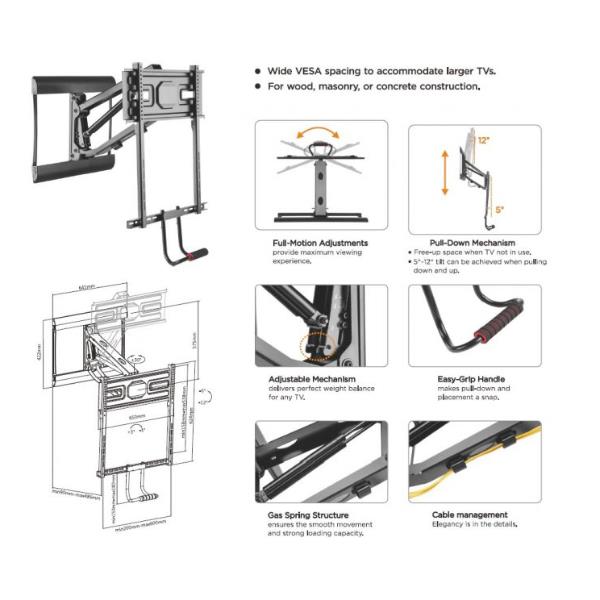 Staffa TV Parete Equip 43-70 Pull-Down per Schermi fino a 35kg - SKU: 650326C - Immagine 11