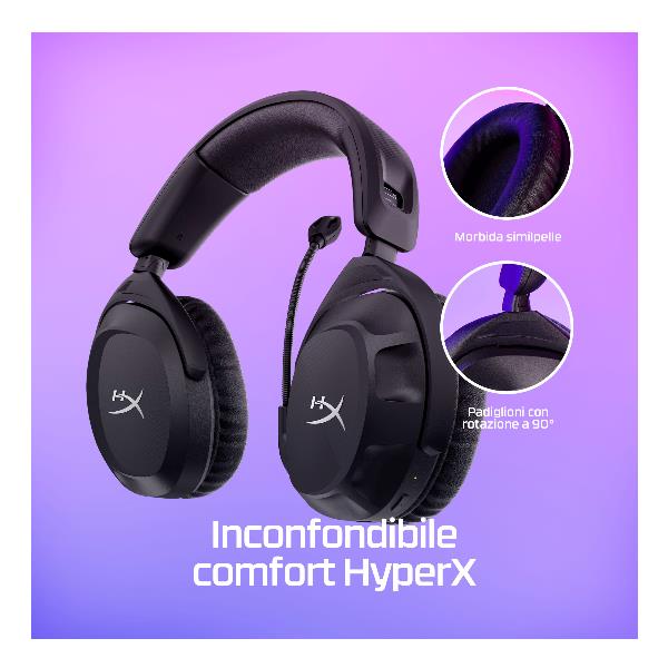 Cuffie Gaming HyperX Cloud Stinger 2 Wireless Nero con Noise Canceling - SKU: 676A2AA - Immagine 5