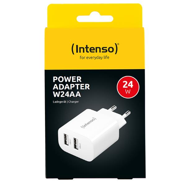 Caricabatterie Intenso Power Adapter 2 Porte USB-A 24W Bianco - immagine 2
