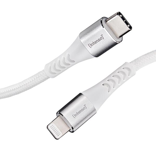 Cavo USB-C to Lightning Intenso 1.5m Nylon Bianco 27W - immagine 4