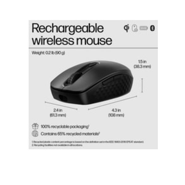 Mouse Bluetooth HP 695 Multi-Device Ricaricabile Nero - immagine 5