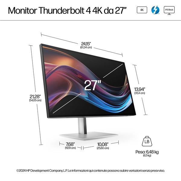 Monitor HP Serie 7 Pro 27" 4K IPS Thunderbolt Pivot - immagine 6