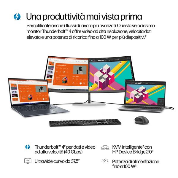 Monitor HP Serie 7 Pro 738pu 37.5" Curvo WQHD+ IPS - immagine 5