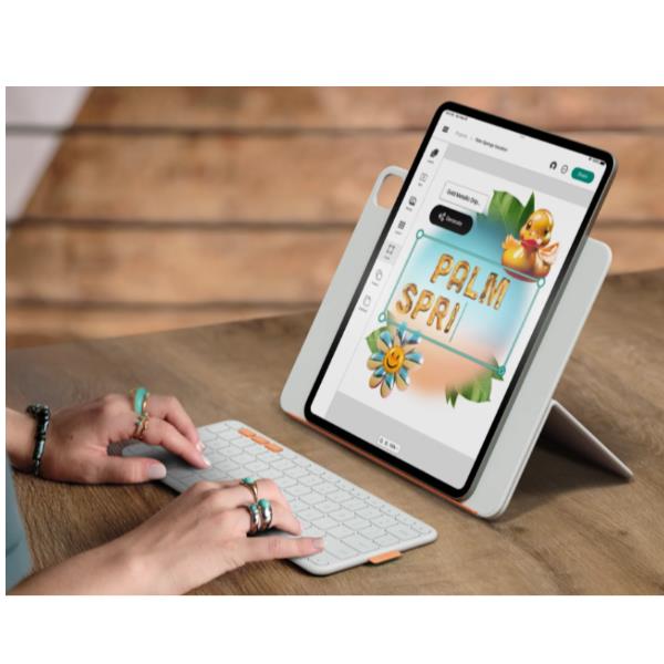 Tastiera Logitech Flip Folio per iPad 13" Layout Italiano Grigio - immagine 3