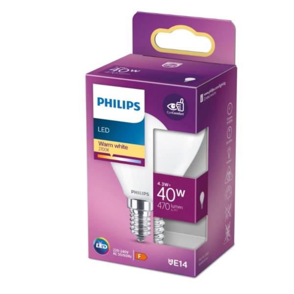 Lampadina LED Philips E14 40W 470 Lumen Luce Calda - immagine 2