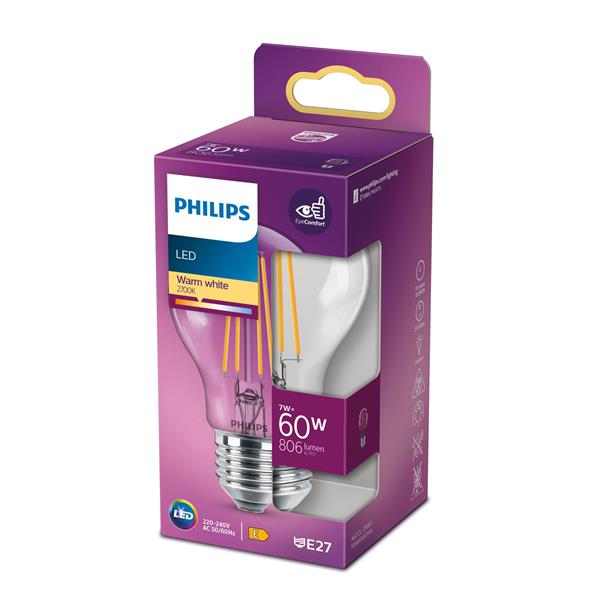 Lampadina LED Philips E27 7W 806 Lumen Luce Calda - immagine 2