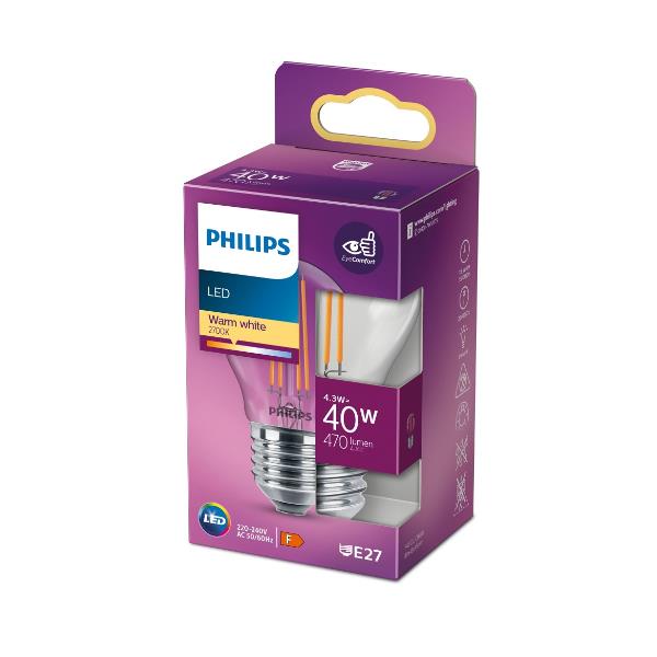 Lampadina LED Philips Olive E Lustre 40W E27 Luce Calda 470 Lumen - immagine 2