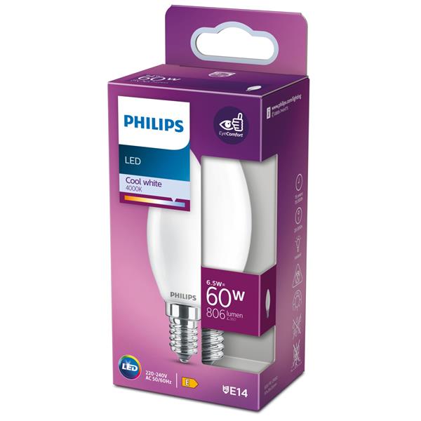 Lampadina LED Philips E14 6.5W 806 Lumen Luce Fredda - immagine 3
