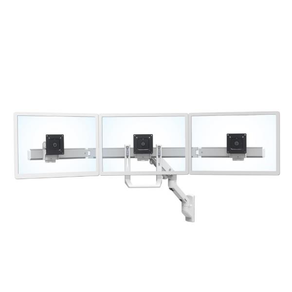 Staffa Monitor Ergotron HX Tripla Bianco per 3 Schermi fino a 26" - immagine 2