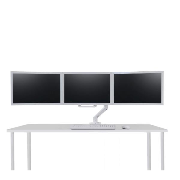 Staffa Monitor Ergotron HX Tripla Bianco per 3 Schermi fino a 26" - immagine 3