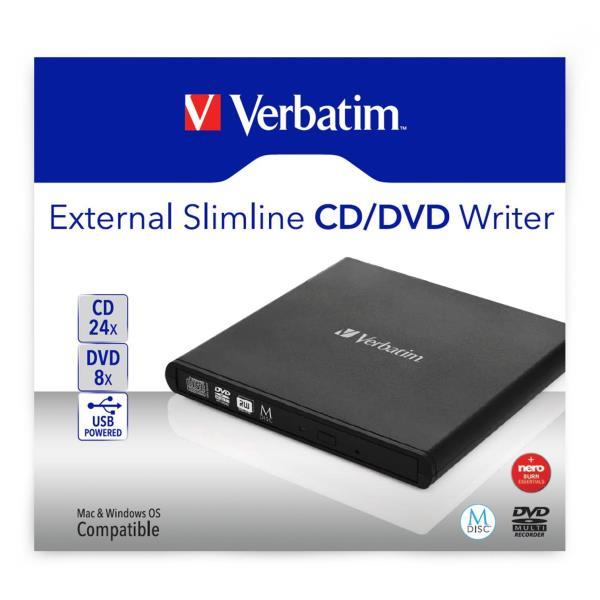 Masterizzatore DVD Esterno Verbatim CD/DVD Rewriter USB - immagine 2