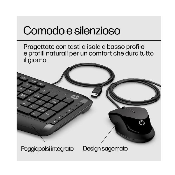 Kit Tastiera e Mouse HP Pavilion 200 USB Italiano Nero - immagine 4
