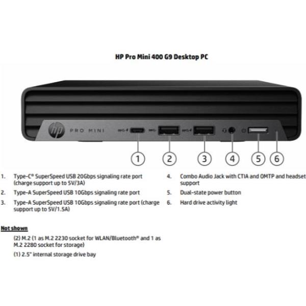 Mini PC HP Pro Mini 400 G9 i7-13700T 16GB 512GB SSD Win11 Pro - immagine 2