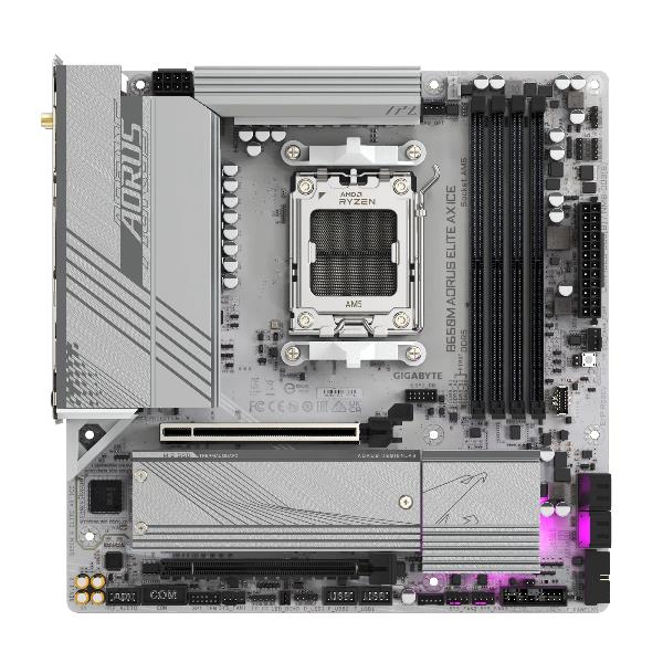 Motherboard Gigabyte B650M AORUS ELITE AX ICE AM5 DDR5 Micro-ATX - immagine 2
