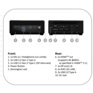 Mini PC MSI Cubi N ADL Intel Pentium N200 4GB 128GB SSD Win11 Pro