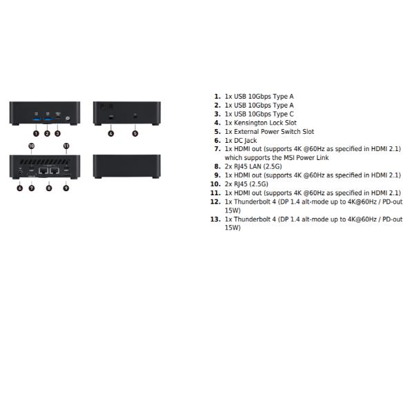 Mini PC MSI Cubi NUC AI Intel Core Ultra 5 125H 16GB 512GB SSD Win11 Pro - immagine 2