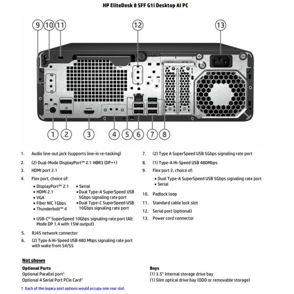 PC Desktop HP EliteDesk 8 SFF G1 Intel Core Ultra 5 16GB 512GB SSD Win11 Pro - immagine 3