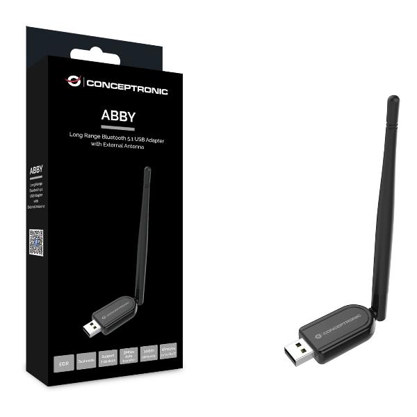 Adattatore USB Bluetooth 5.1 Conceptronic 100m con Antenna Esterna - SKU: ABBY07B - Immagine 2