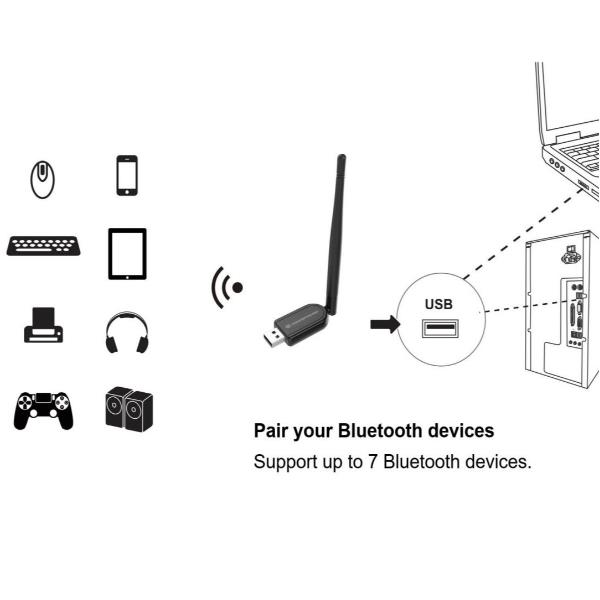 Adattatore USB Bluetooth 5.1 Conceptronic 100m con Antenna Esterna - SKU: ABBY07B - Immagine 4