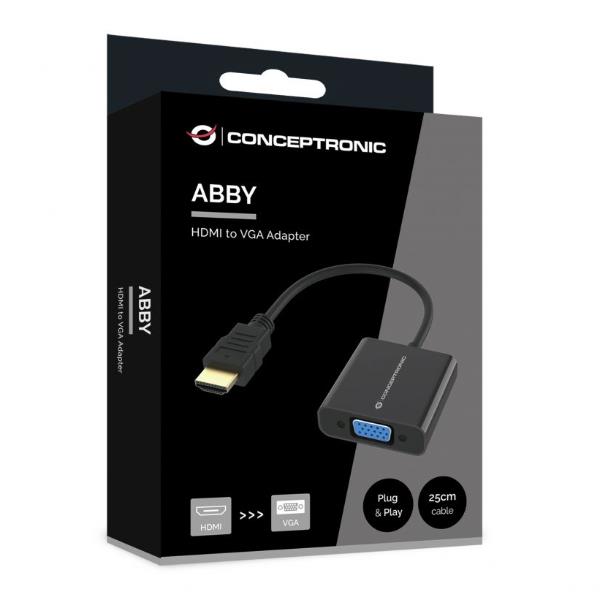 Adattatore HDMI VGA Conceptronic Unidirezionale Nero - immagine 6