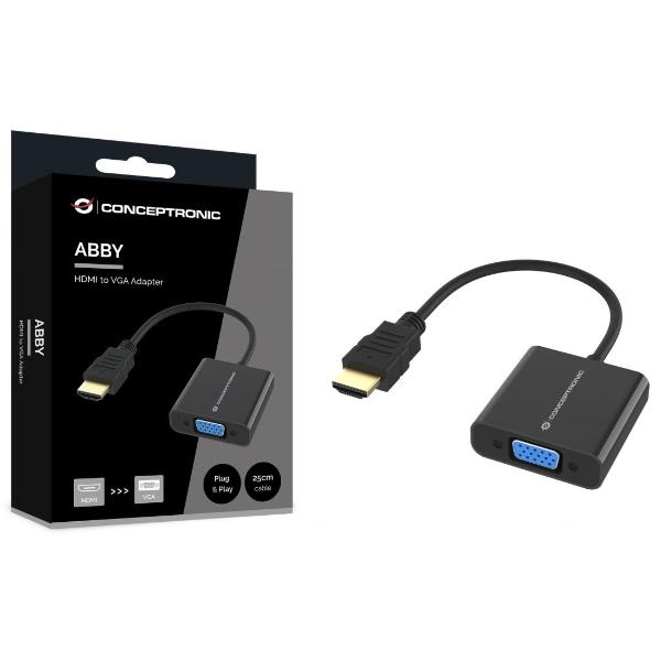 Adattatore HDMI VGA Conceptronic Unidirezionale Nero - immagine 7