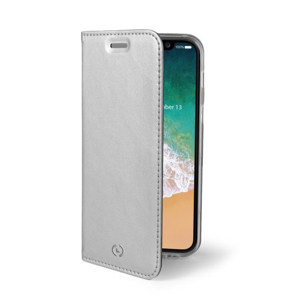 Custodia Celly AIR per iPhone Xs e iPhone X in Similpelle Argento - immagine 4
