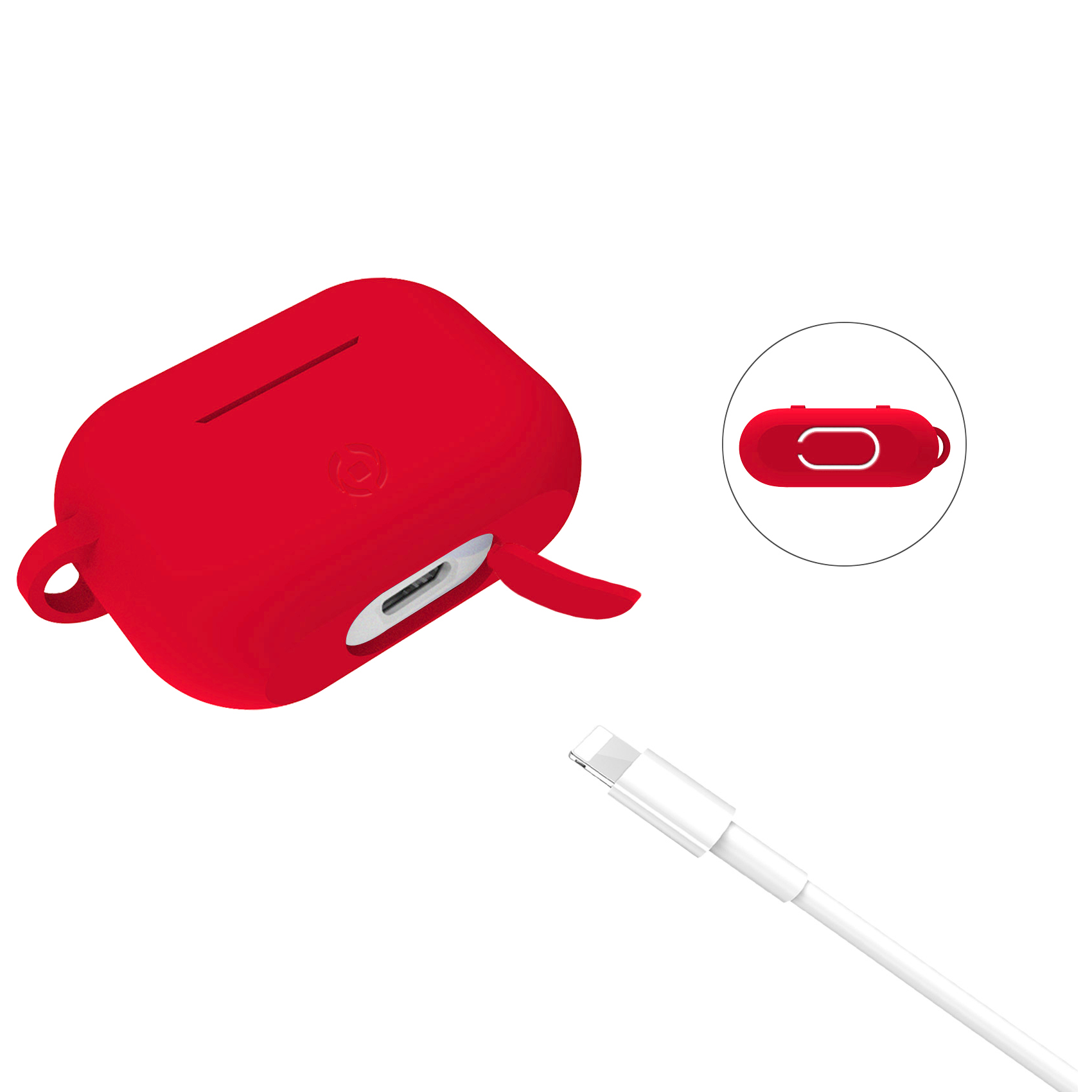 Custodia AirPods Pro Celly Aircase Feeling in Silicone Rosso - immagine 2