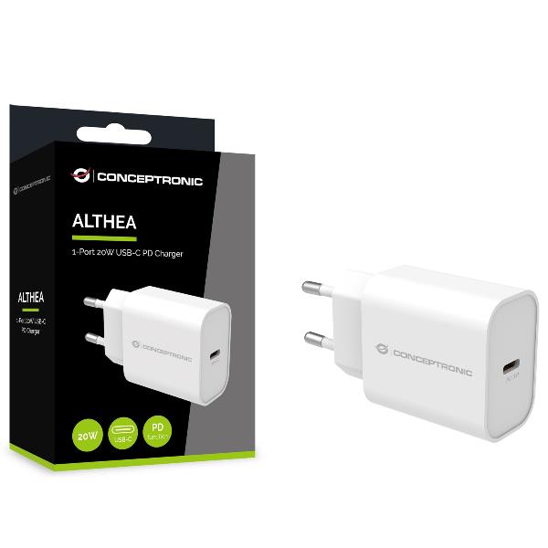 Caricabatteria USB-C Conceptronic PD 20W 1 Porta Bianco - immagine 3