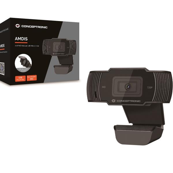 Webcam Conceptronic 720p HD con Microfono USB Nero - immagine 3