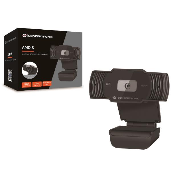 Webcam Conceptronic Full HD 1080p con Microfono USB Nero - immagine 4