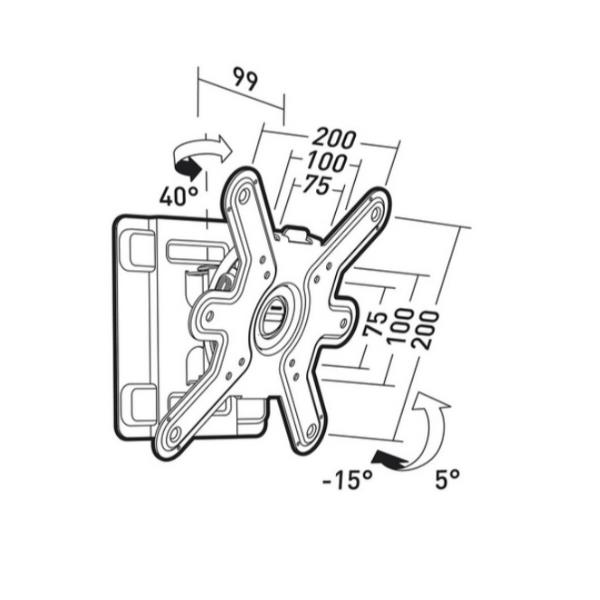 Staffa TV/Monitor ITB Solution ER043320 a Muro per Schermi fino a 32" 30kg - immagine 4