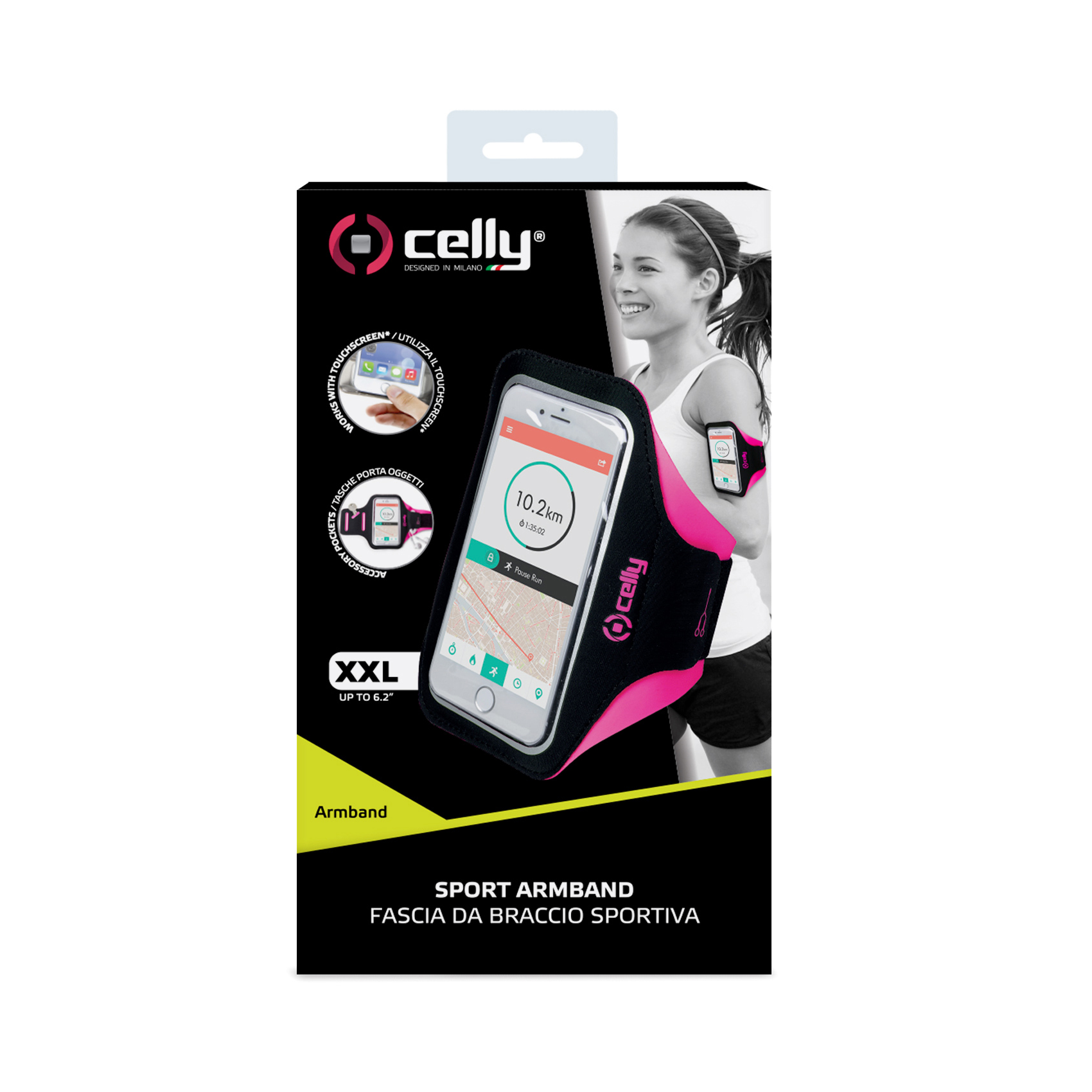 Armband Celly per Smartphone fino a 6.5" Rosa - immagine 3