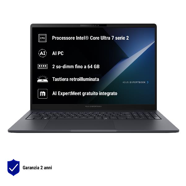 Notebook Asus ExpertBook B3 16" Intel Core Ultra 5 16GB 512GB Win11 Pro AI PC - immagine 6