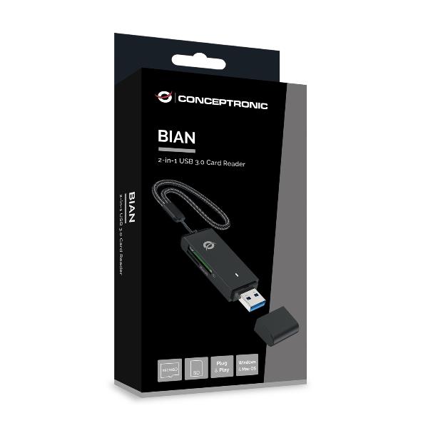 Lettore Schede Conceptronic 2-in-1 USB 3.0 Esterno Nero - immagine 8