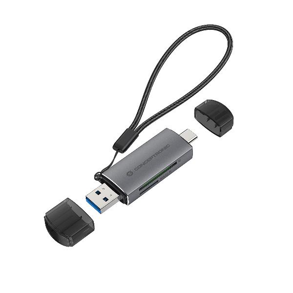 Lettore Schede 2-in-1 Conceptronic USB 3.0 Dual Plug per SD e MicroSD - immagine 6