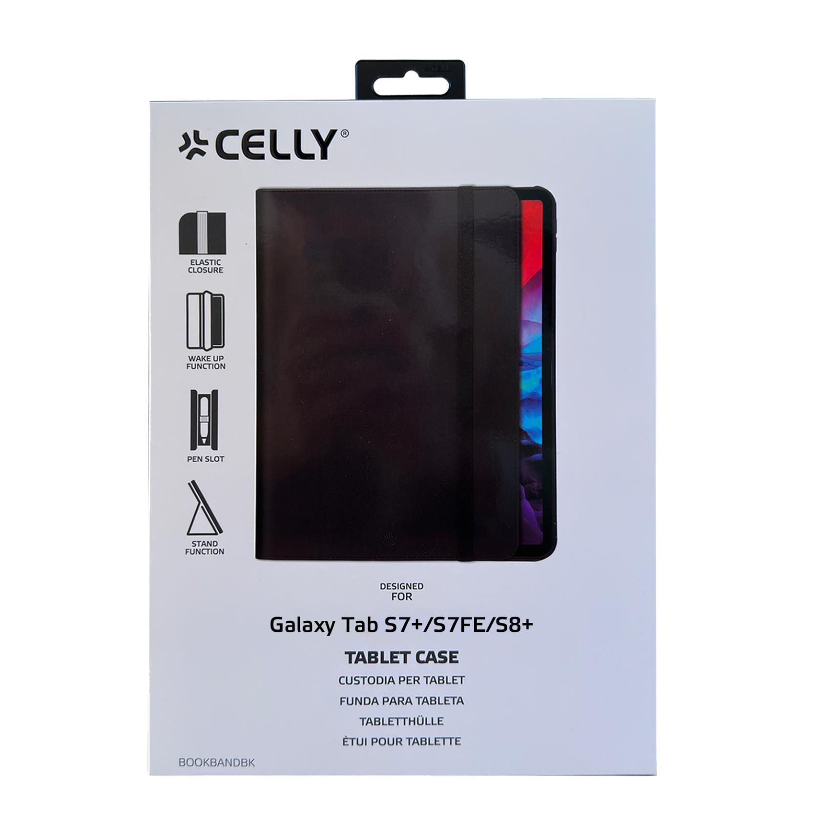 Custodia Tablet Celly Bookband per Samsung Galaxy Tab S7+/S7 FE/S8+ Nero - immagine 8