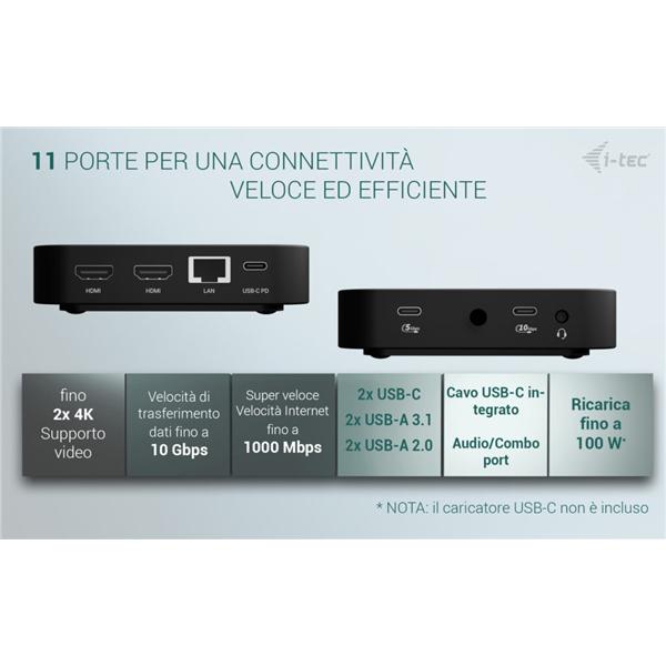 Docking Station I-Tec C31DUALHDMIDOCKPD USB-C 2x HDMI - immagine 2
